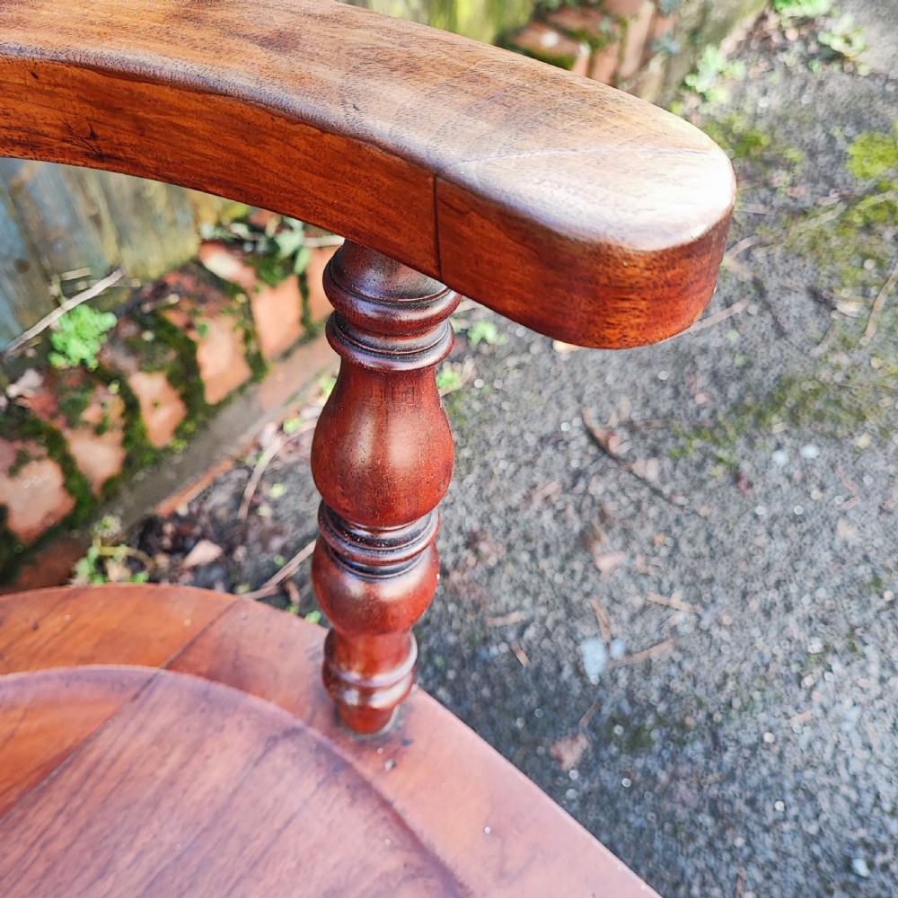Superb Antique walnut revolving captains desk chair View II