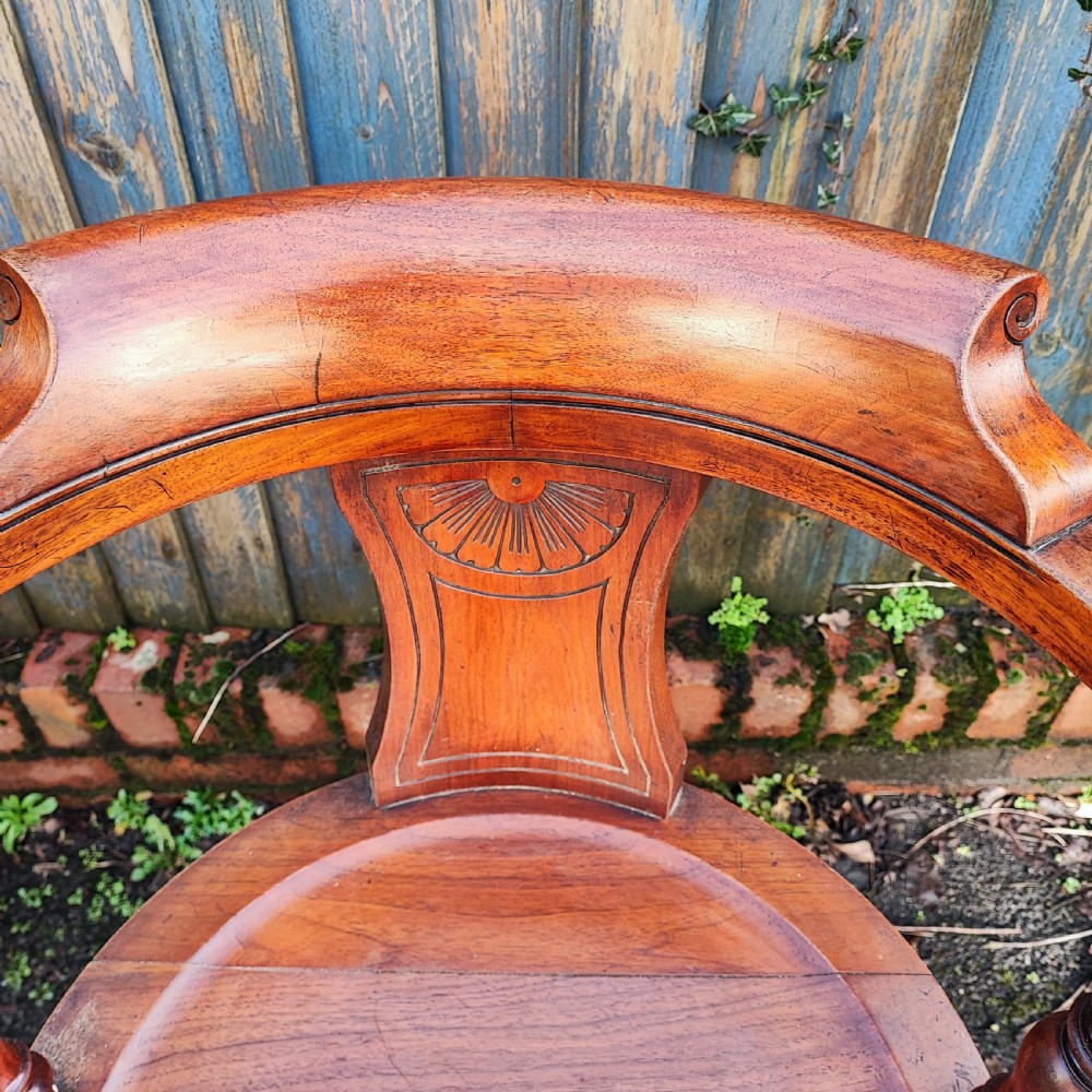 Superb Antique walnut revolving captains desk chair View V