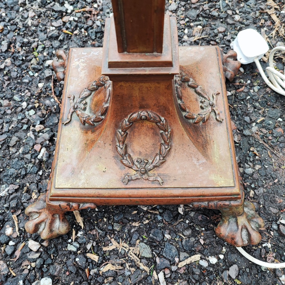 Fine Edwardian brass standard lamp View II