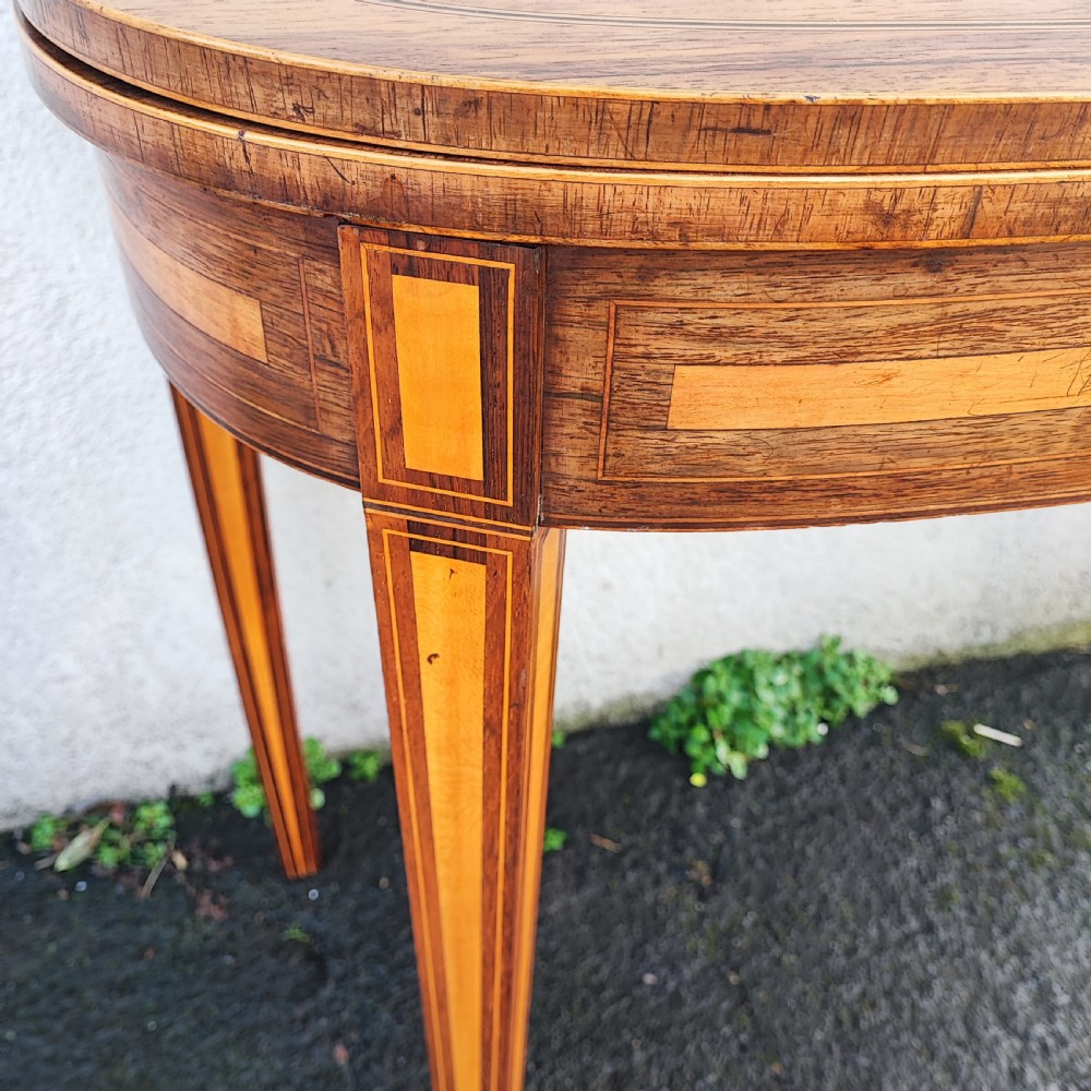 Superb george111 rosewood and satinwood card table  View II