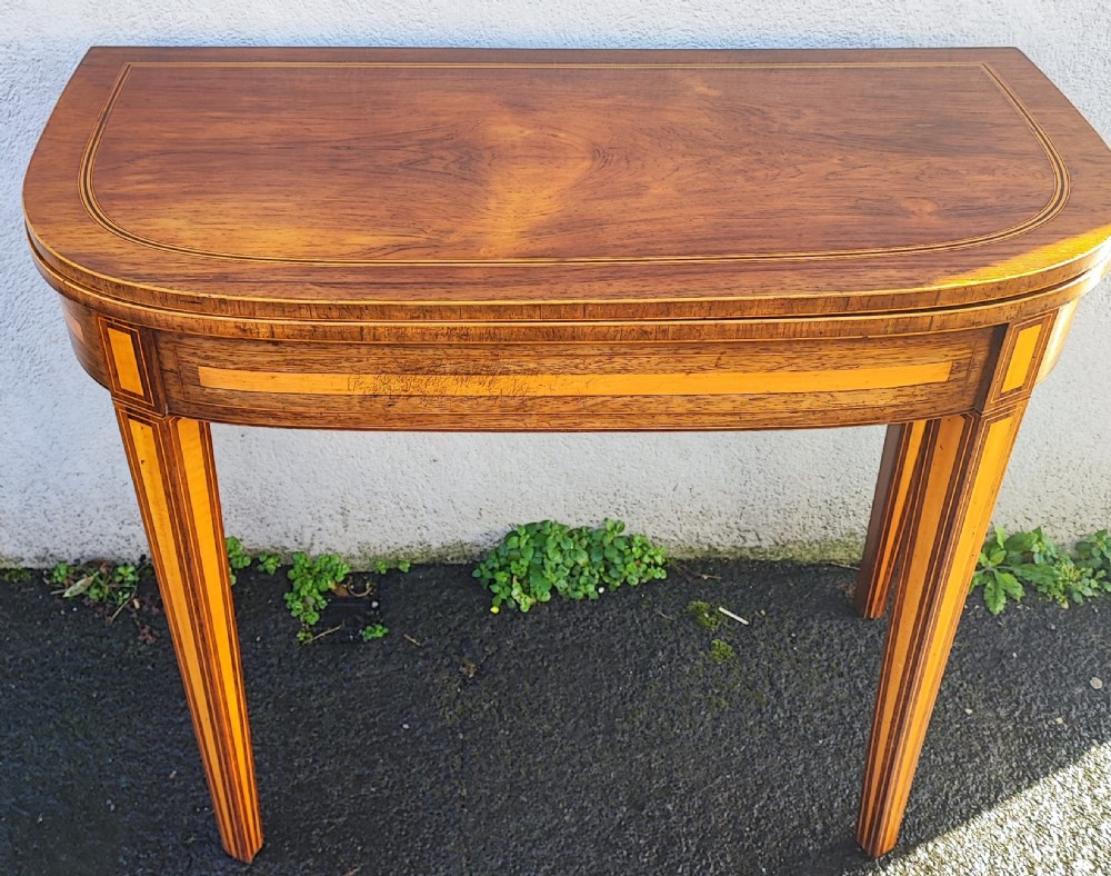Superb george111 rosewood and satinwood card table  View III