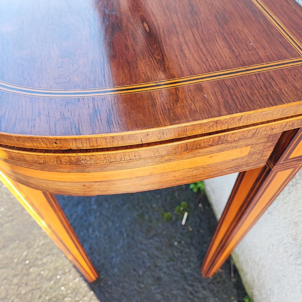 Superb george111 rosewood and satinwood card table  View IV