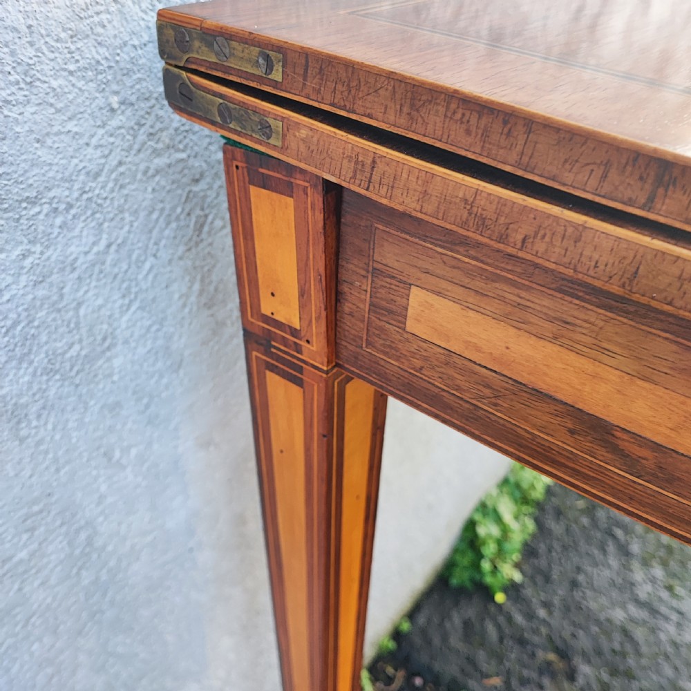 Superb george111 rosewood and satinwood card table  View VI