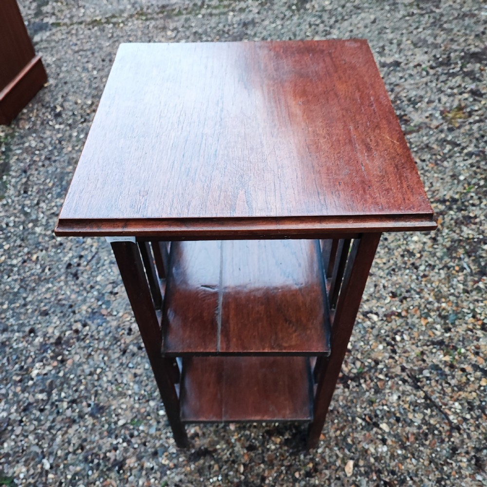 Arts and crafts oak open bookcase View II