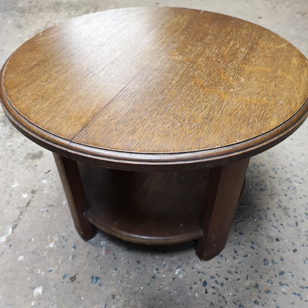 Arts and crafts small oak coffee table
