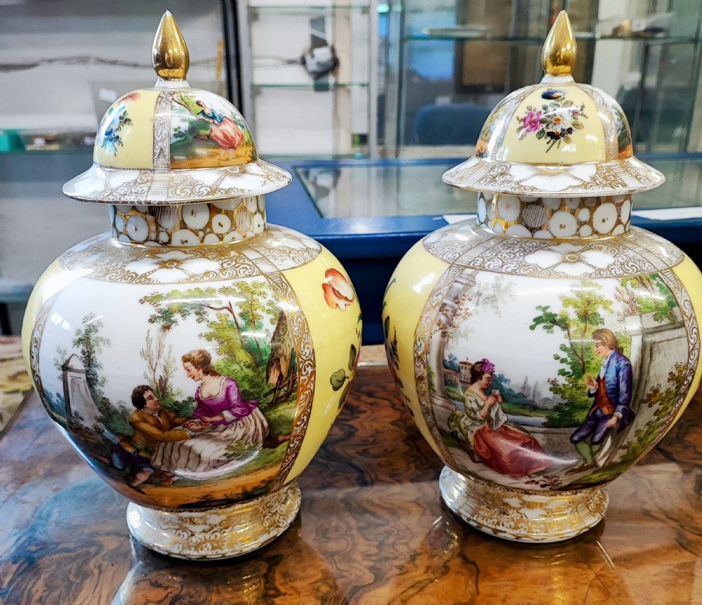 Superb pair of Dresden vases View IV