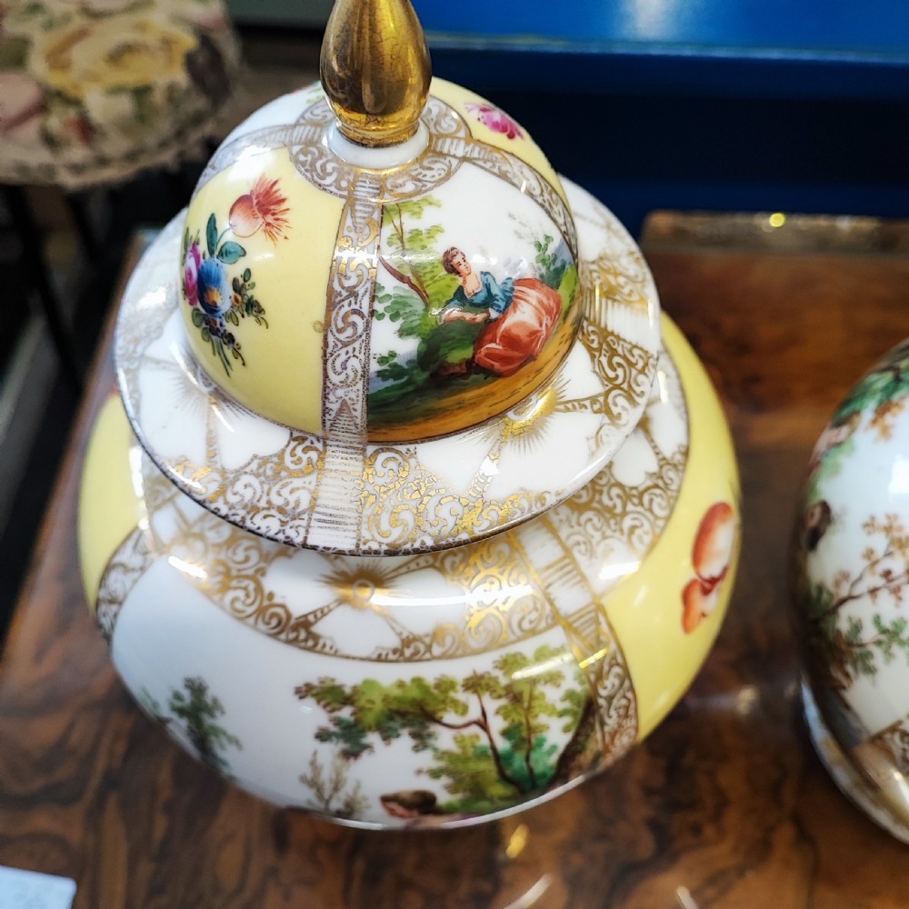 Superb pair of Dresden vases View VI