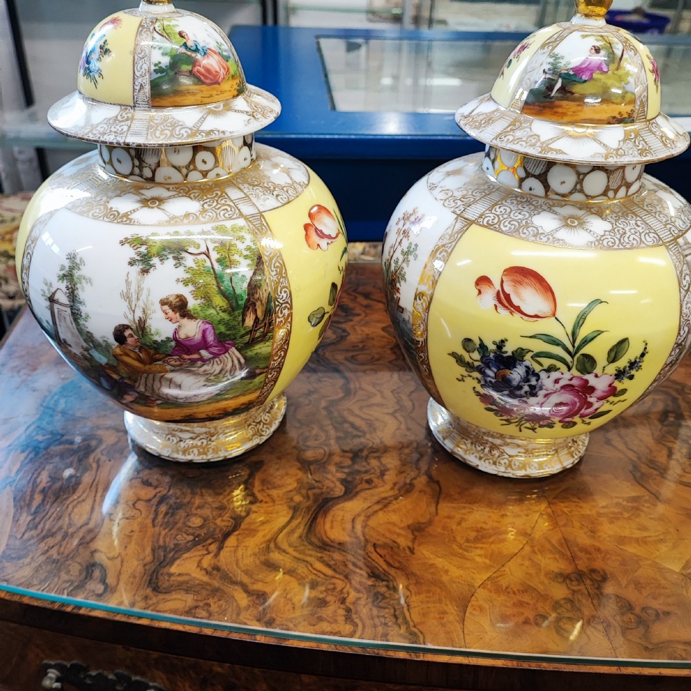 Superb pair of Dresden vases View XII
