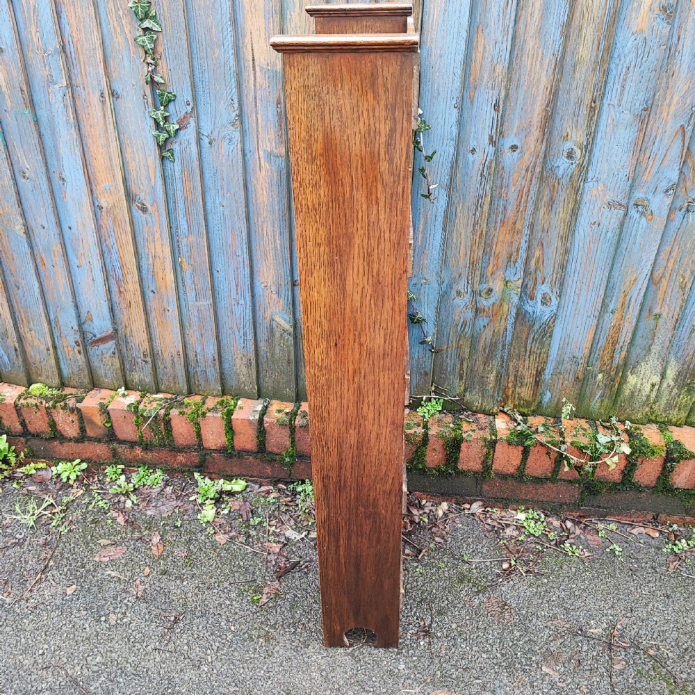 Edwardian golden oak narrow open bookcase View IV