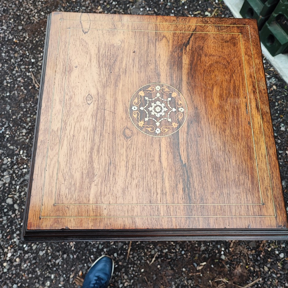 Antique rose wood inlaid revolving bookcase  View III