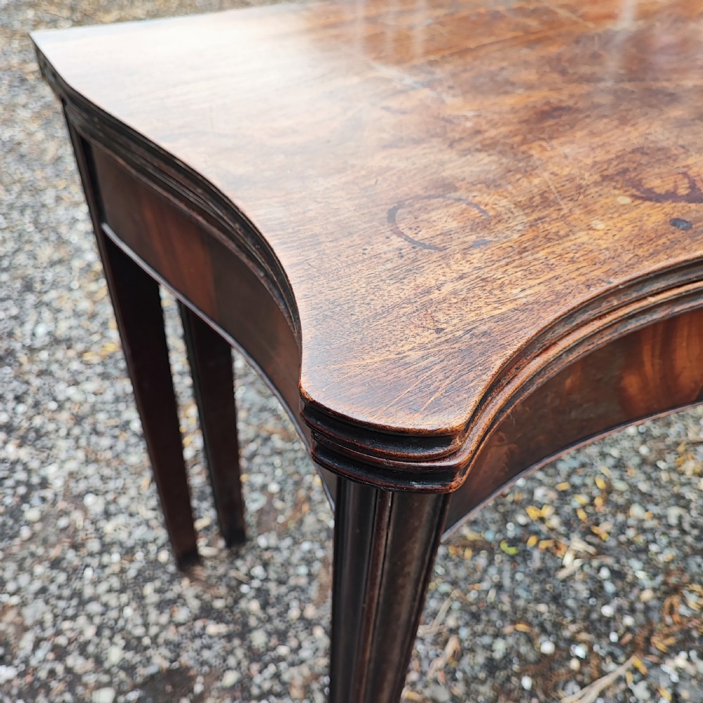 Fine Georgian serpentine mahogany tea table  View VIII