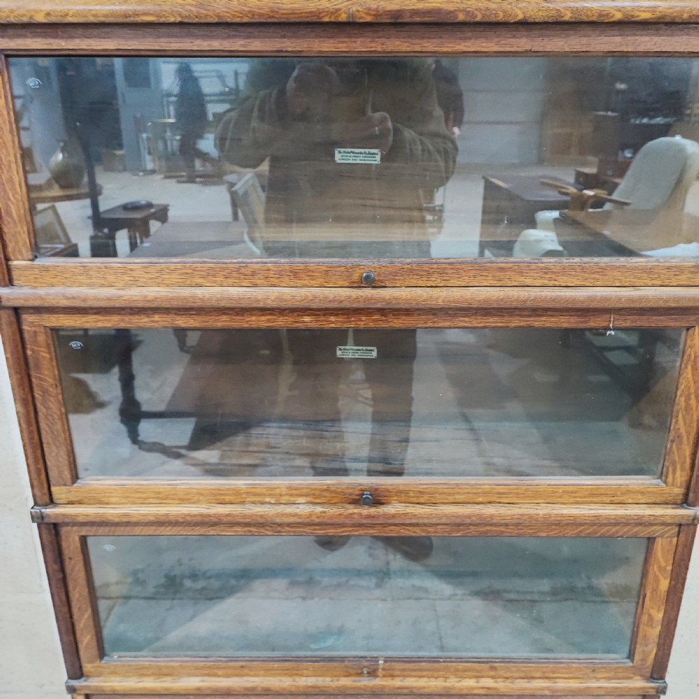 A globe wernick four sectional oak  book case  View III