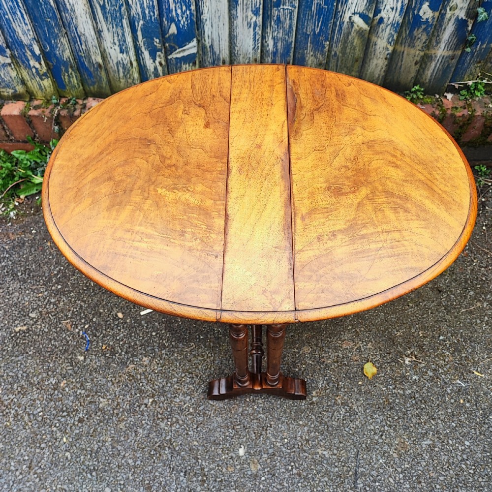 Antique walnut baby Sutherland table  View II