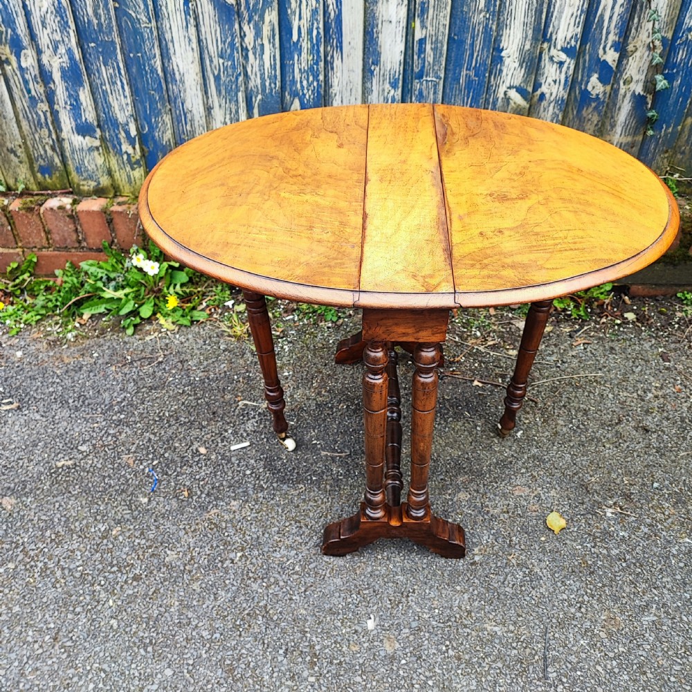 Antique walnut baby Sutherland table  View IV