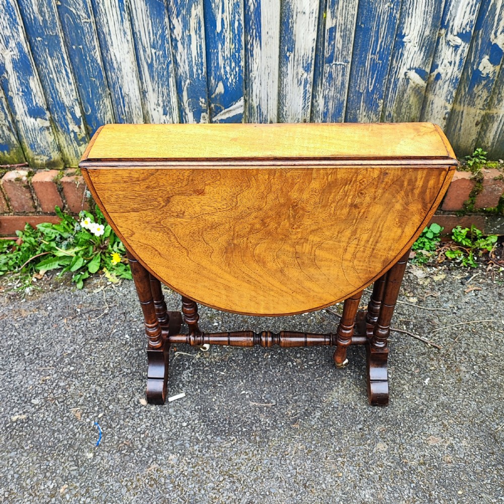 Antique walnut baby Sutherland table  View V