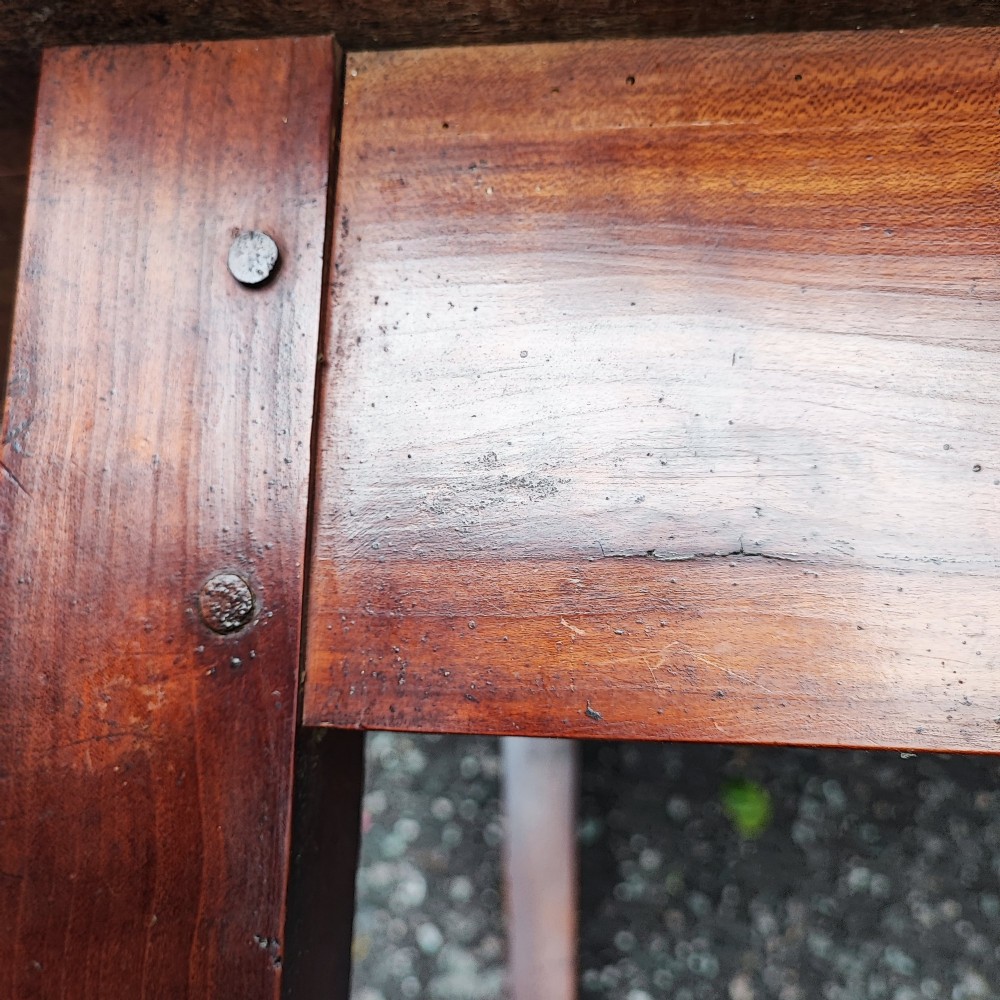 antique french fruit wood small dining table View II