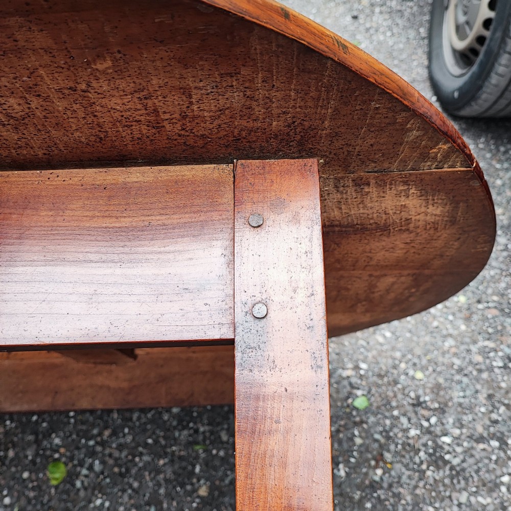 antique french fruit wood small dining table View VII