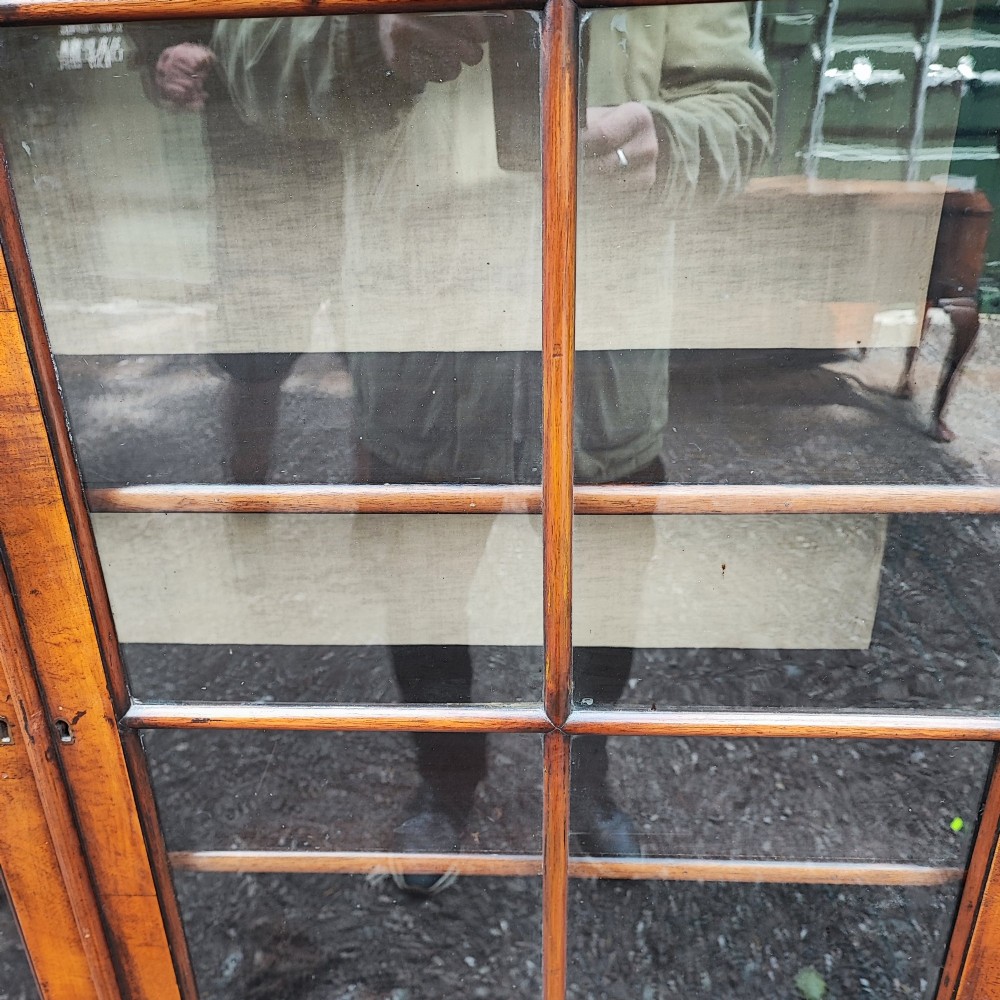 Quality antique walnut two door bookcase View III