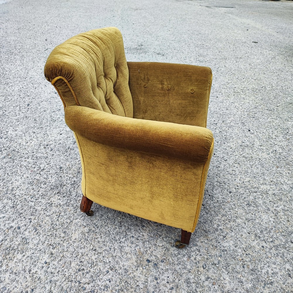 Victorian mahogany upholstered arm chair in the style of Howard's View II
