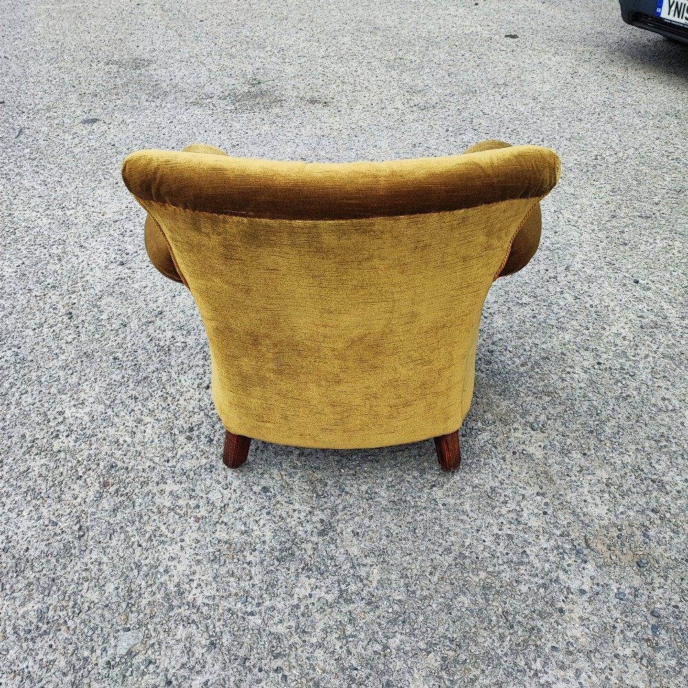 Victorian mahogany upholstered arm chair in the style of Howard's View III
