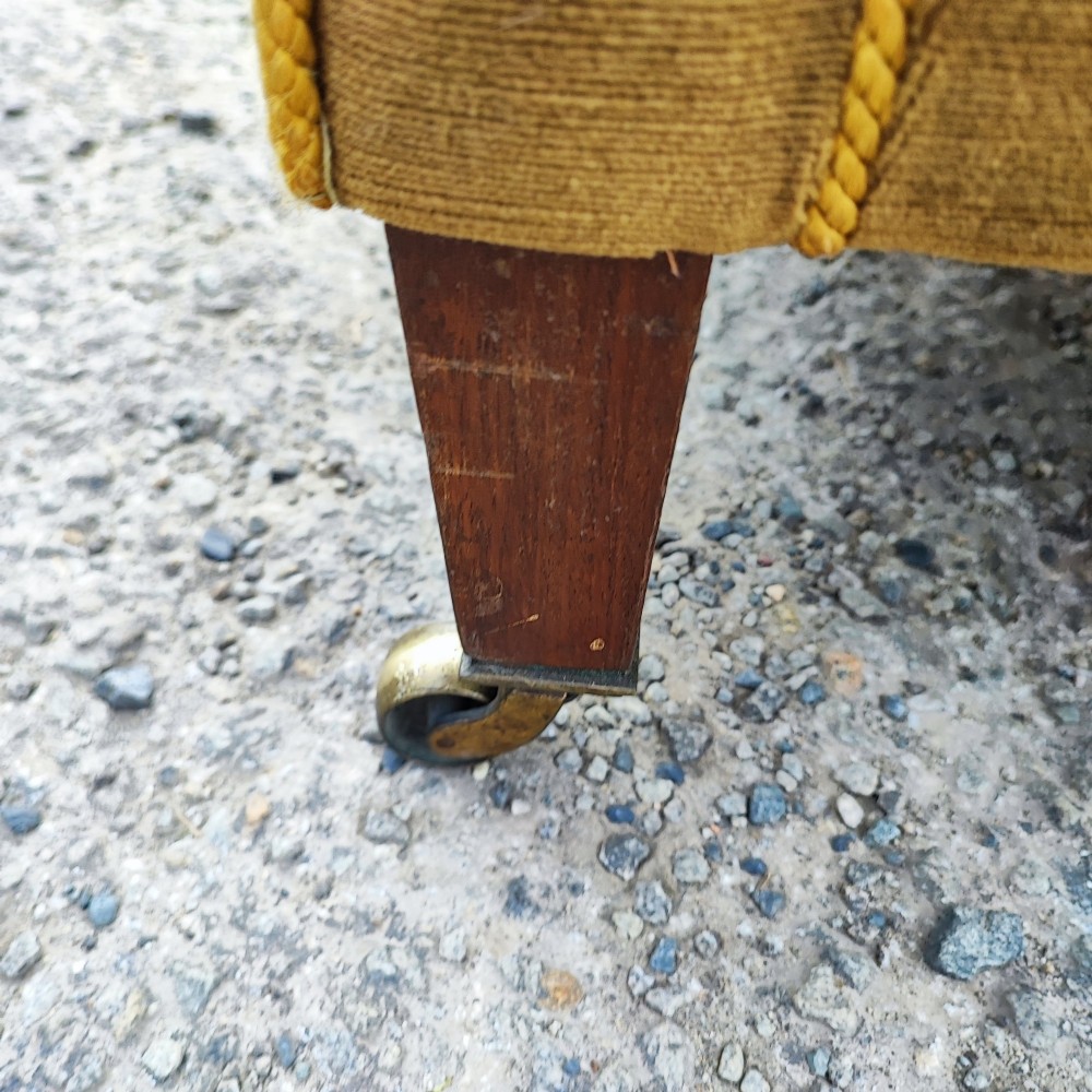 Victorian mahogany upholstered arm chair in the style of Howard's View IV