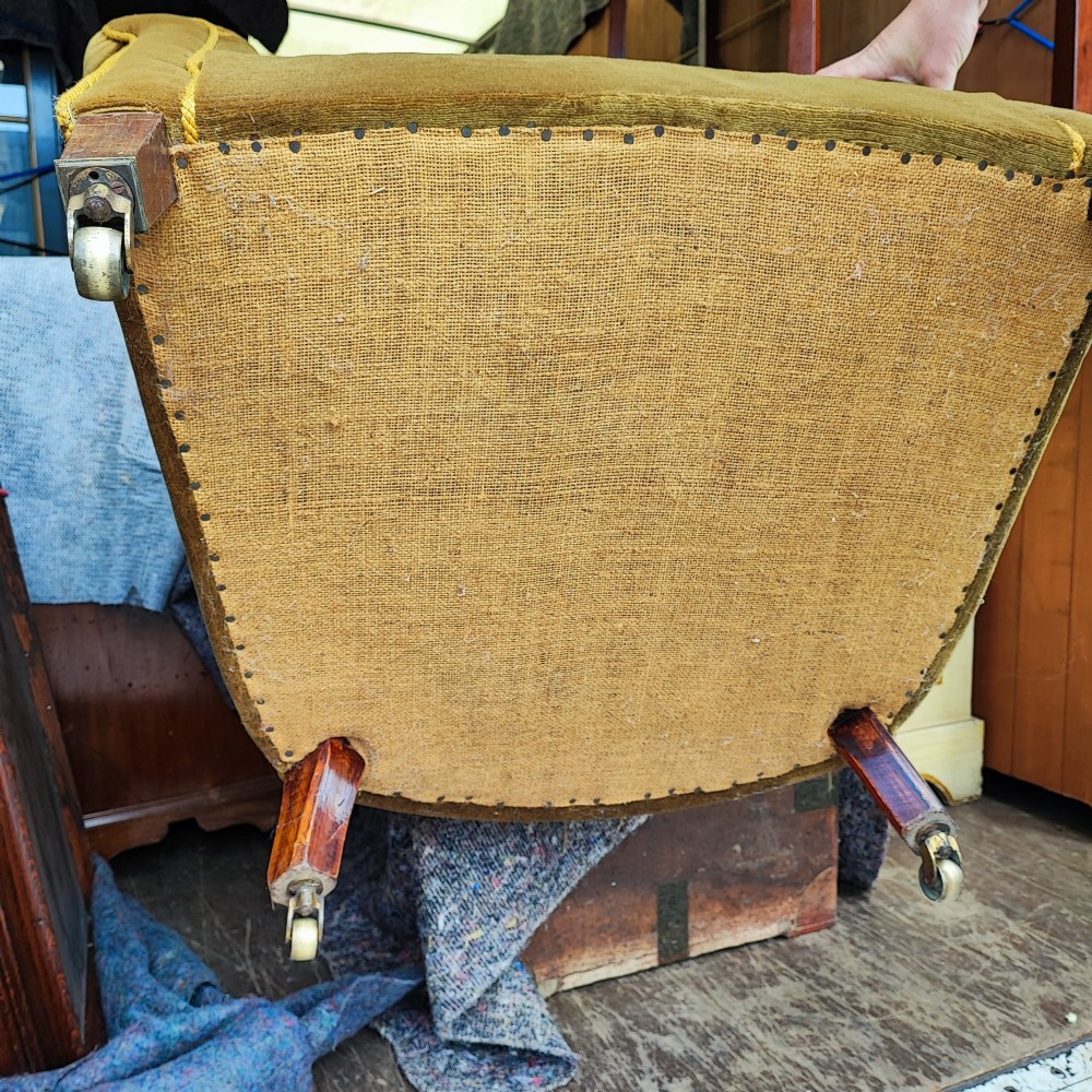 Victorian mahogany upholstered arm chair in the style of Howard's View V