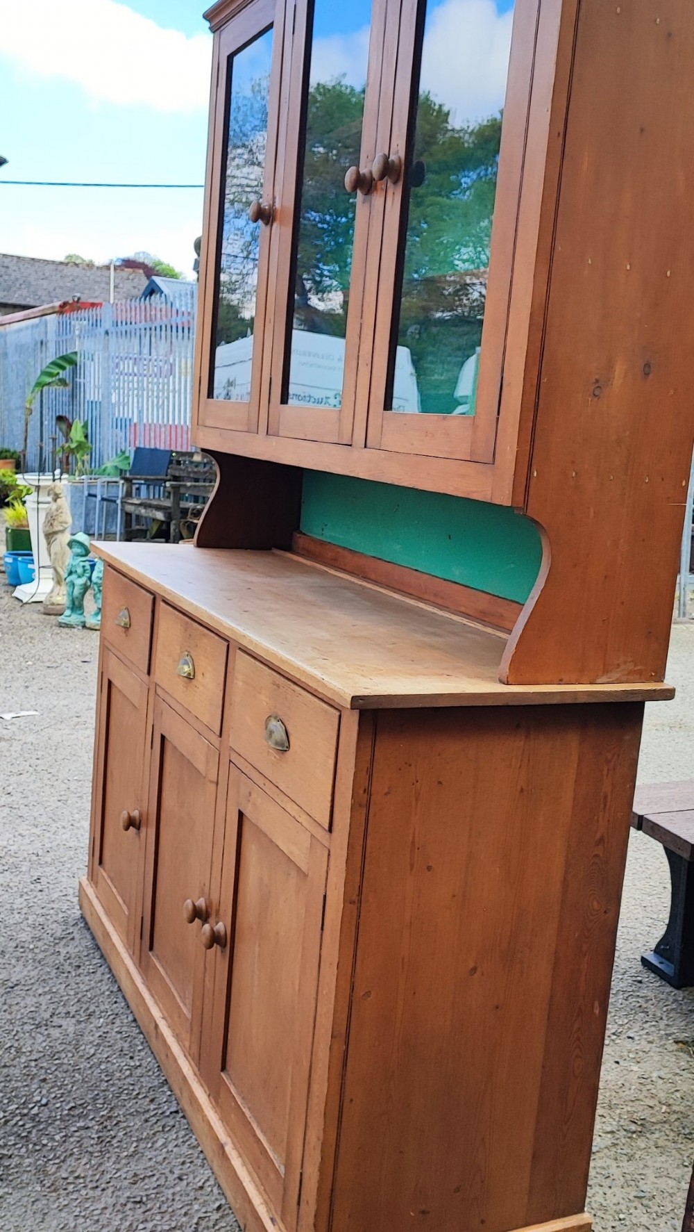 Edwardian glazed pine dresser View III