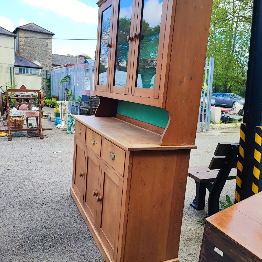 Edwardian pine glazed dresser View III
