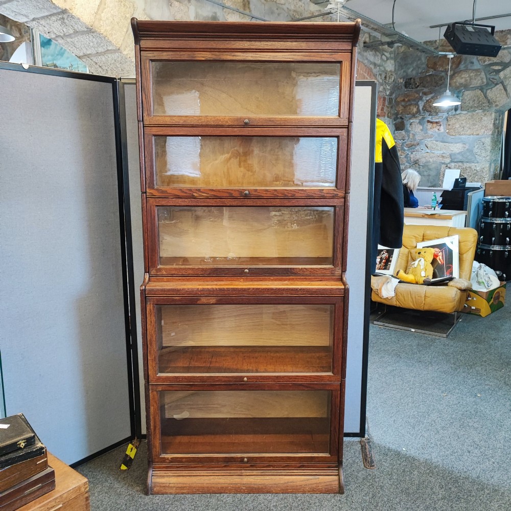 A five tier sectional solicitors book case  in oak View II