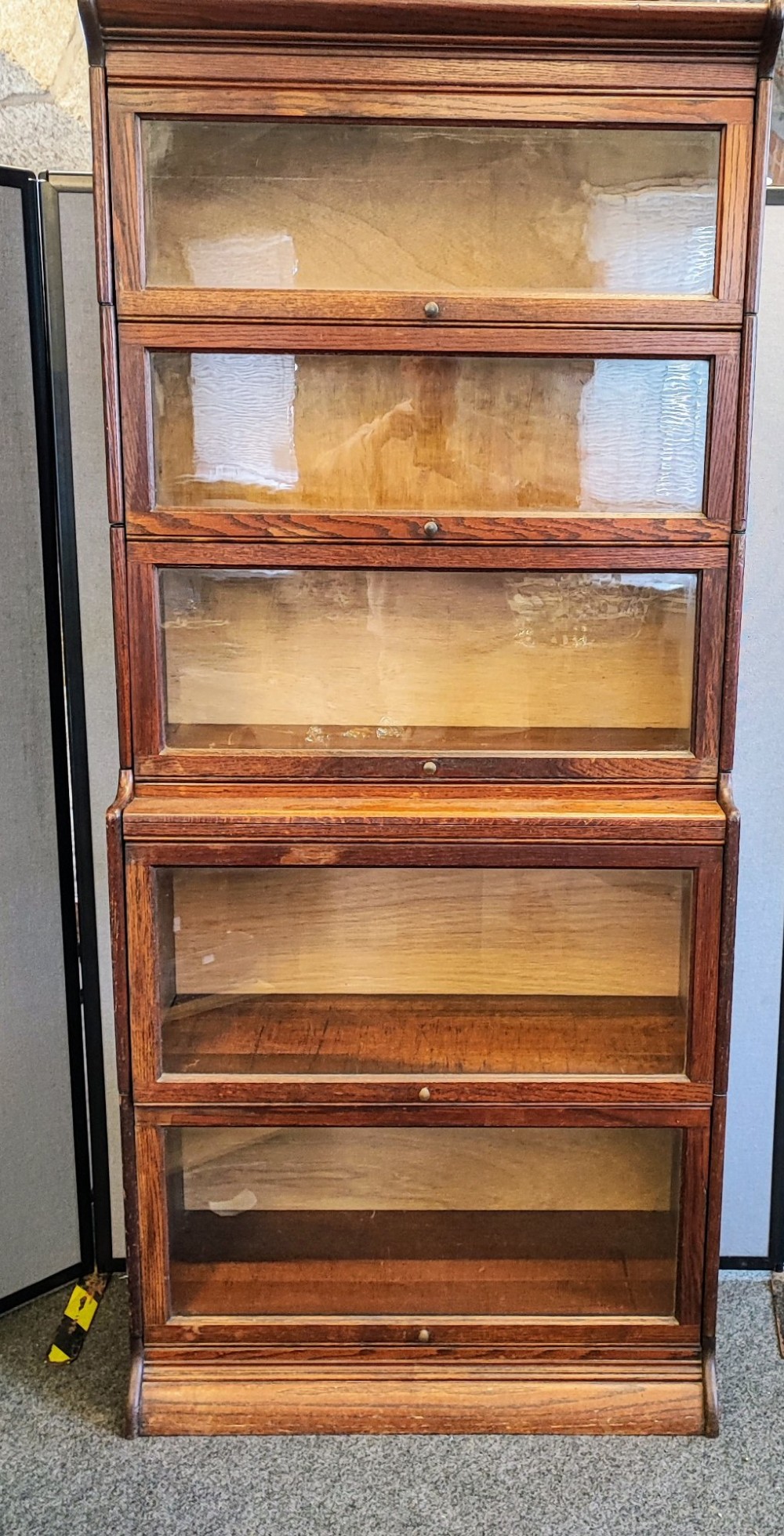 A five tier sectional solicitors book case  in oak View III