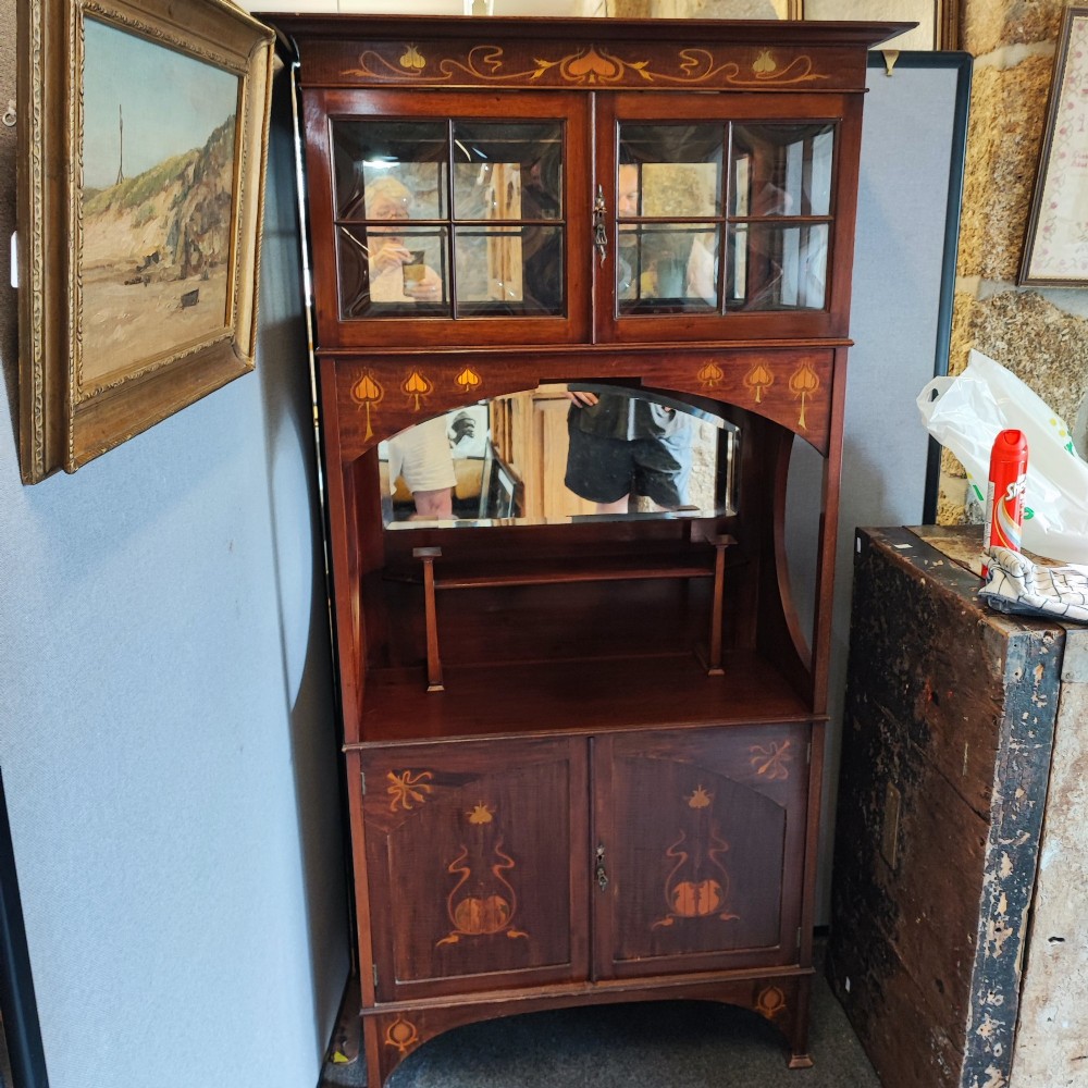Superb arts  and crafts inlaid cabinet