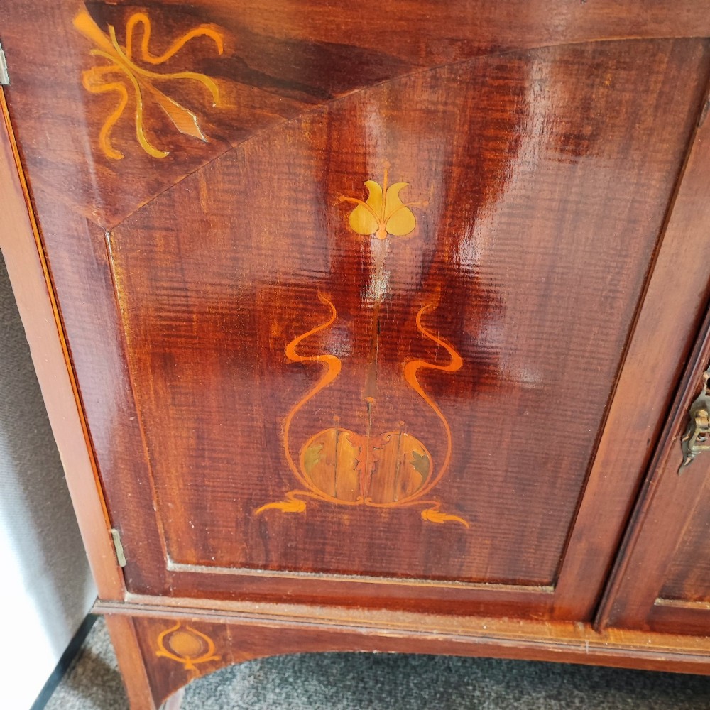 Superb arts  and crafts inlaid cabinet View II