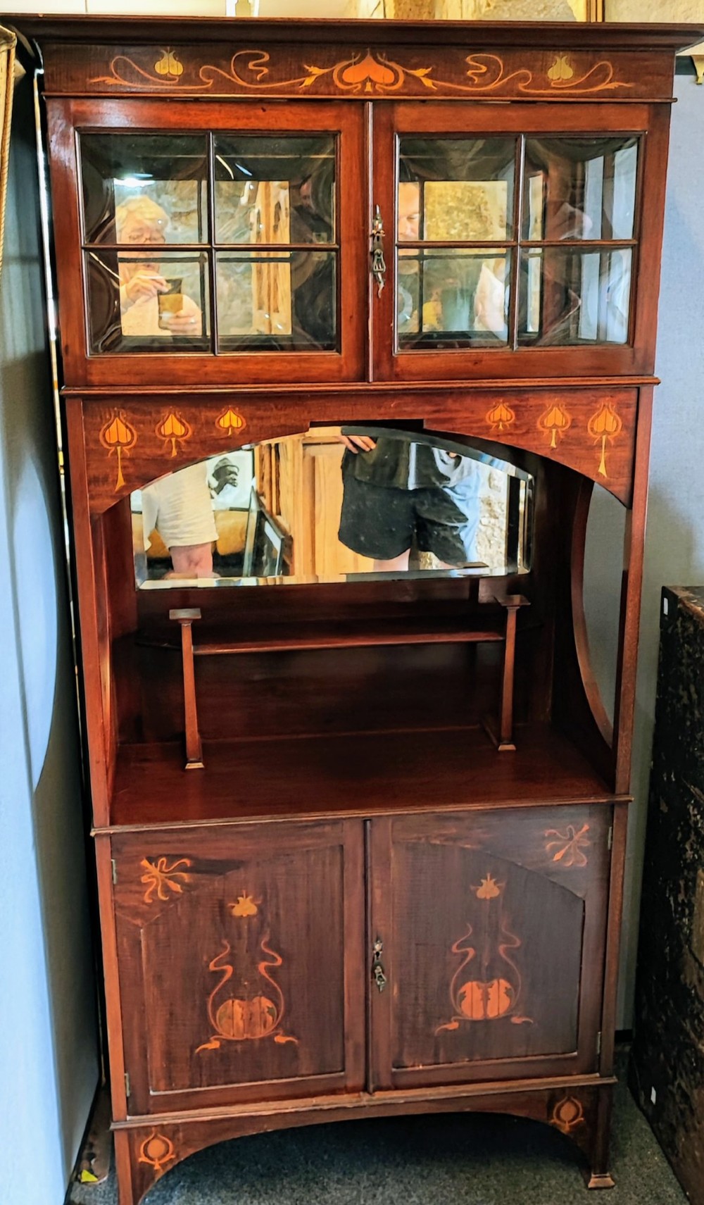 Superb arts  and crafts inlaid cabinet View VIII