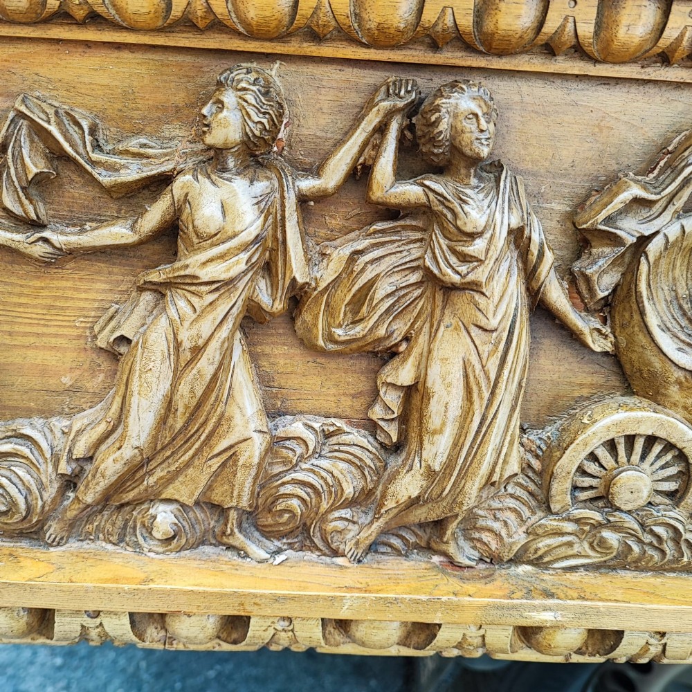 Edwardian pine and carved fire surround View II
