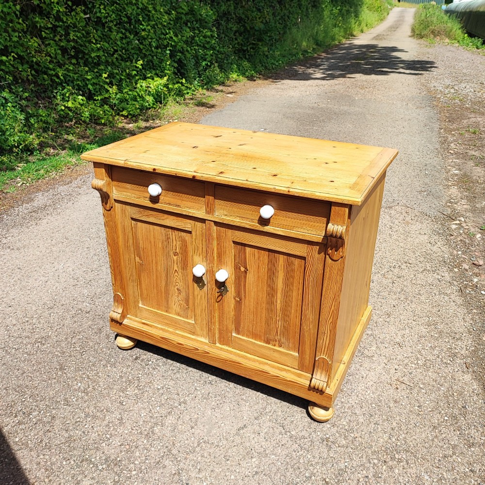 Antique stripped pine 2 door  side cabinet View II