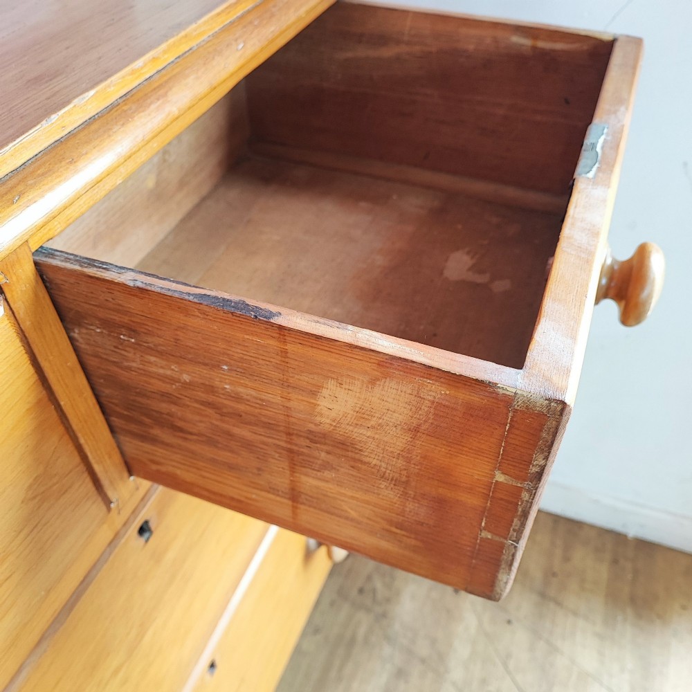 Quality Victorian pine chest of drawers View VI