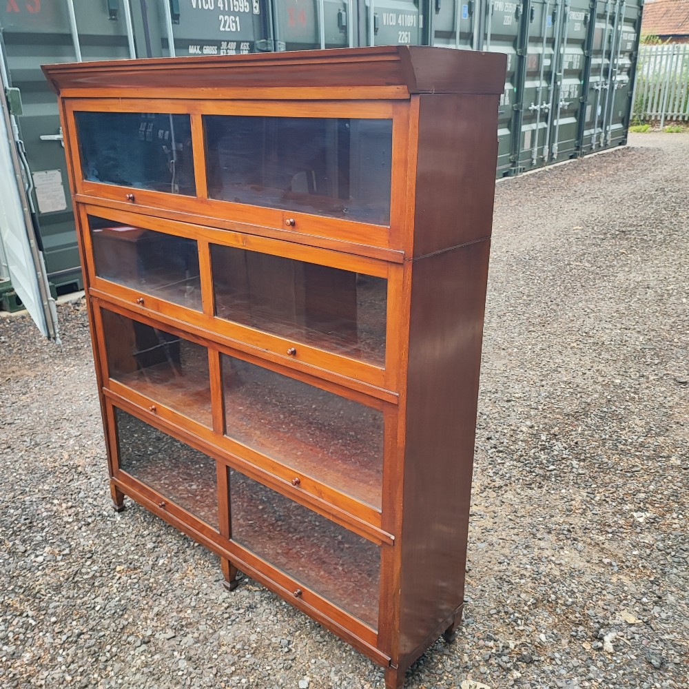Antique mahogany four tier solicitors stacking book case View II