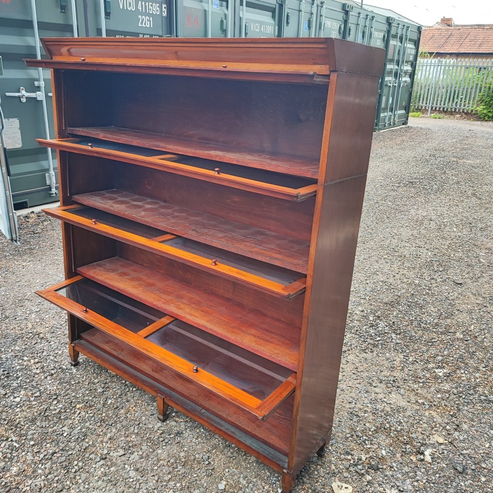 Antique mahogany four tier solicitors stacking book case View III