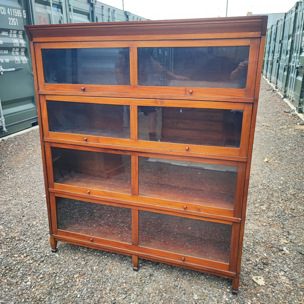 Antique mahogany four tier solicitors stacking book case View VI