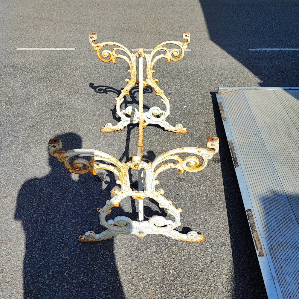 Edwardian cast iron and marble garden or conservatory table View V