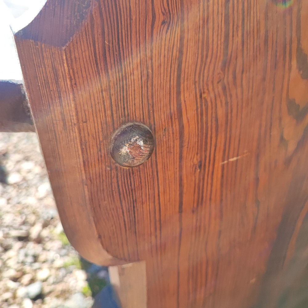 Good Victorian pitch pine bench or pew View III