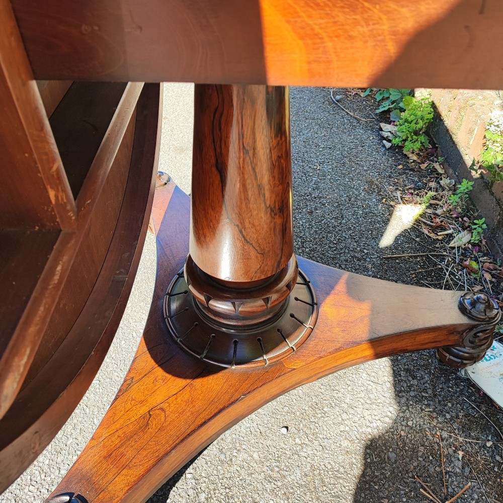 Superb regency rosewood circular dining table View VIII