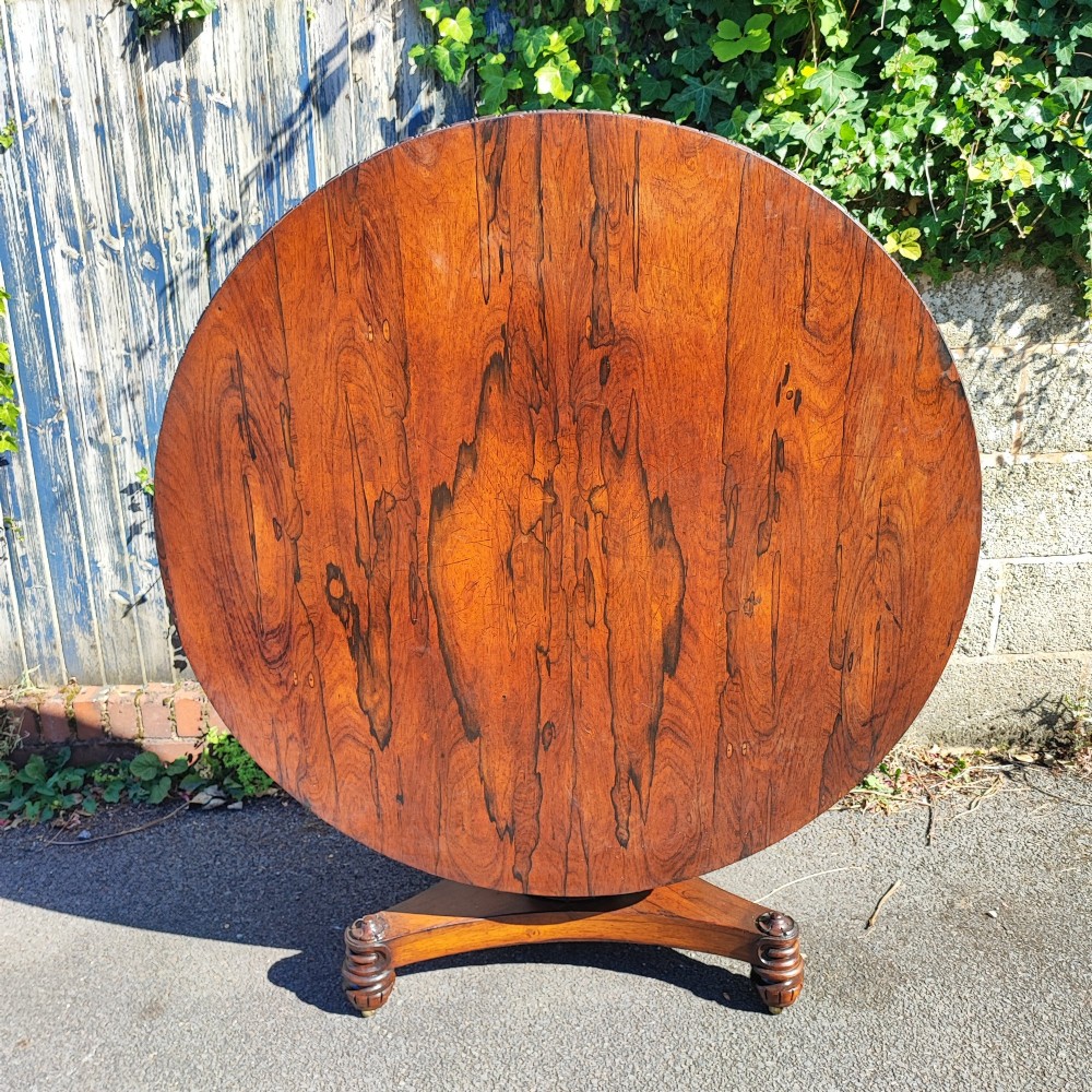Superb regency rosewood circular dining table View XV