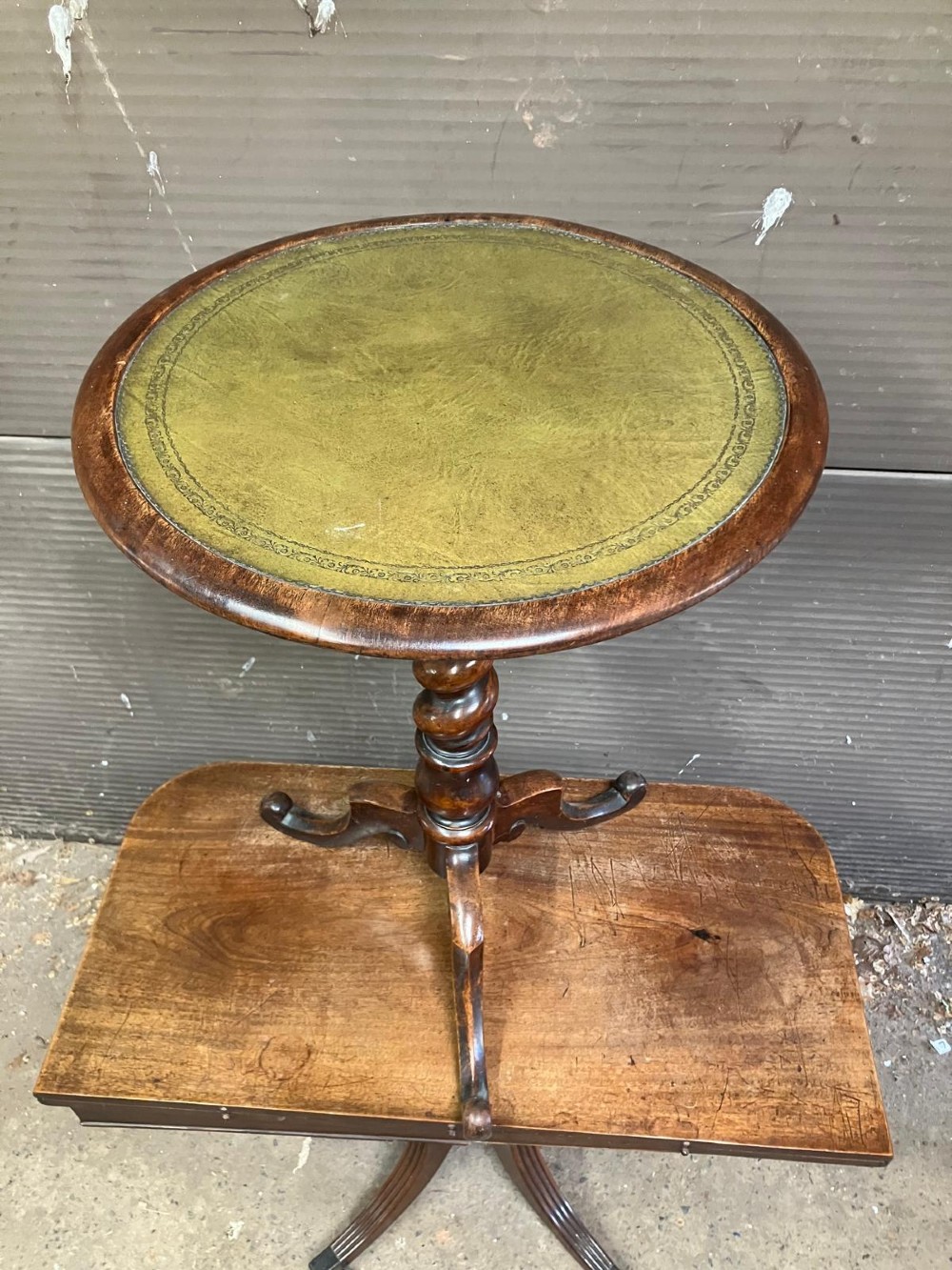 Antique mahogany lamp or wine table