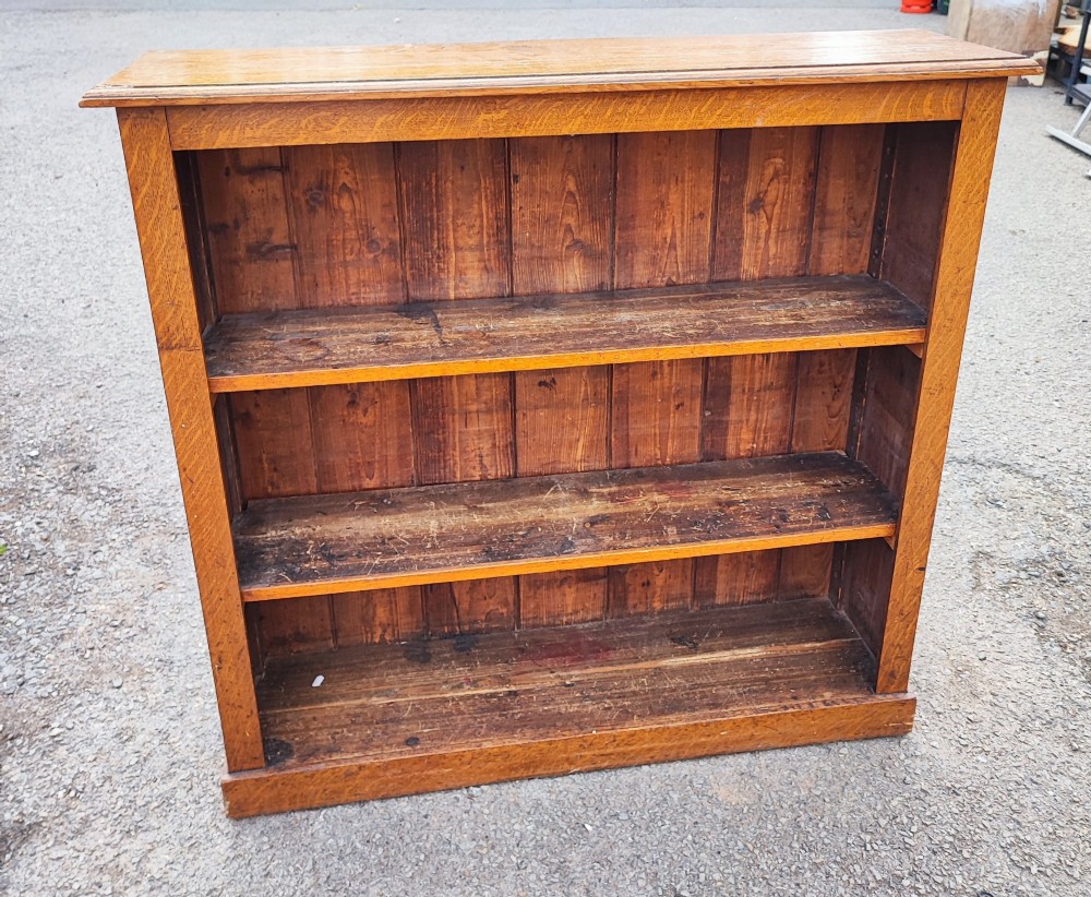 A Victorian oak open bookcase