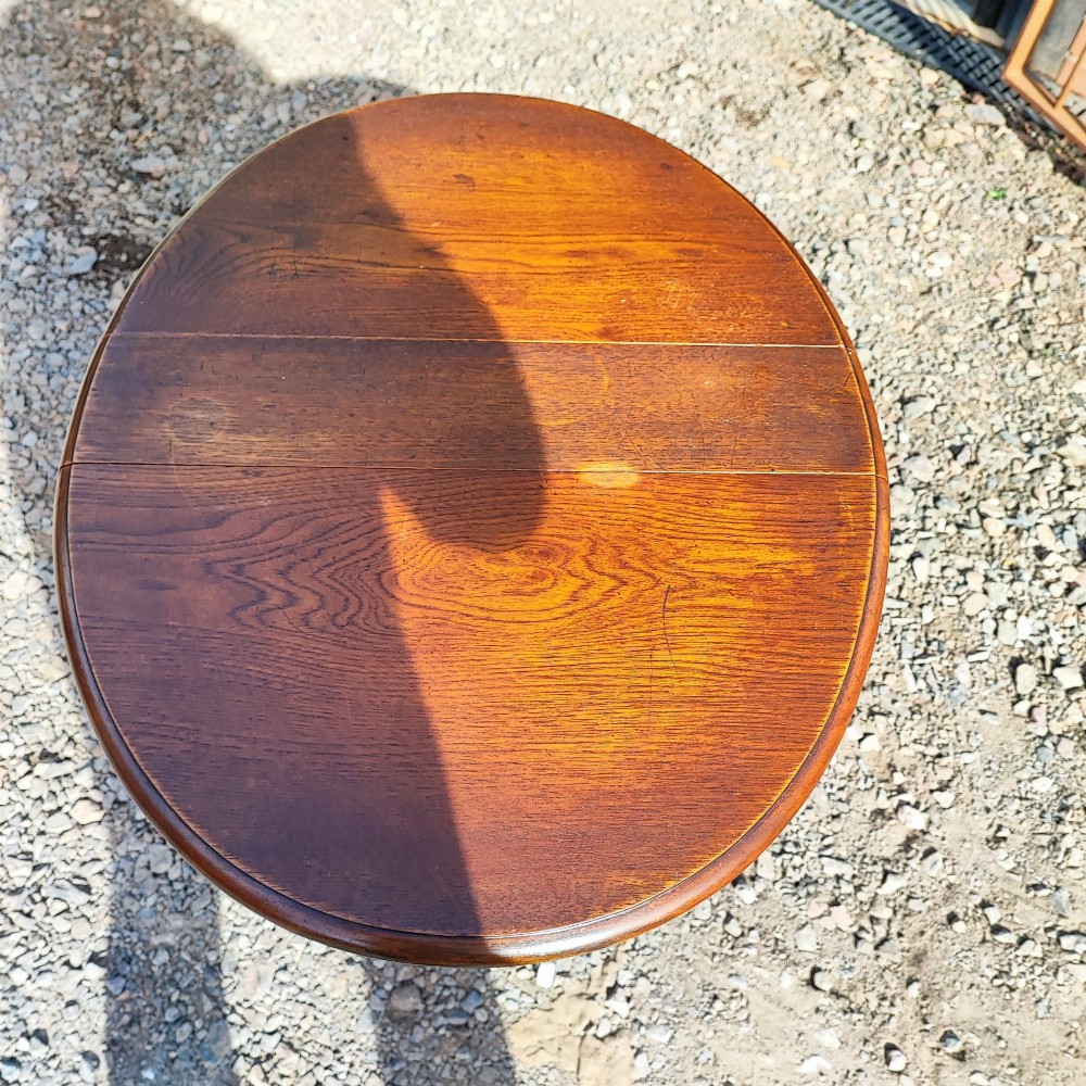 Antique elm baby bobbin drop leaf table View V