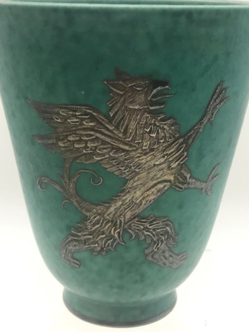 19201930'S SWEDISH CERAMICS GUSTAVSBERG ARGENTA VASE BY WILHELM KAGE - ADDITIONAL PHOTO 1
