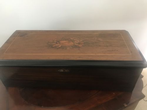 antique swiss cylinder musical box - CATEGORY: ANTIQUE BOXES - DATED 19TH CENTURY
