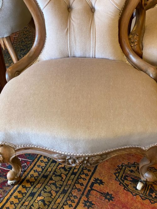 ANTIQUE PAIR OF SALON CHAIRS - ADDITIONAL PHOTO 6