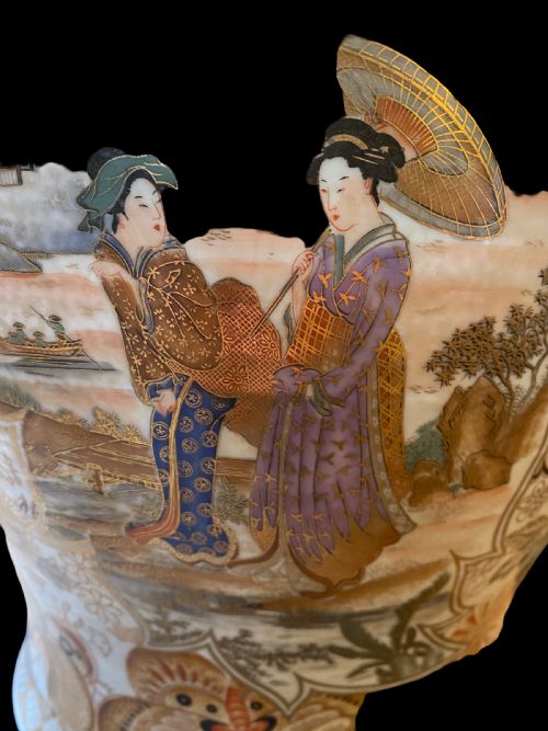 ANTIQUE PAIR OF ORIENTAL GINGER JAR LAMPS - ADDITIONAL PHOTO 3